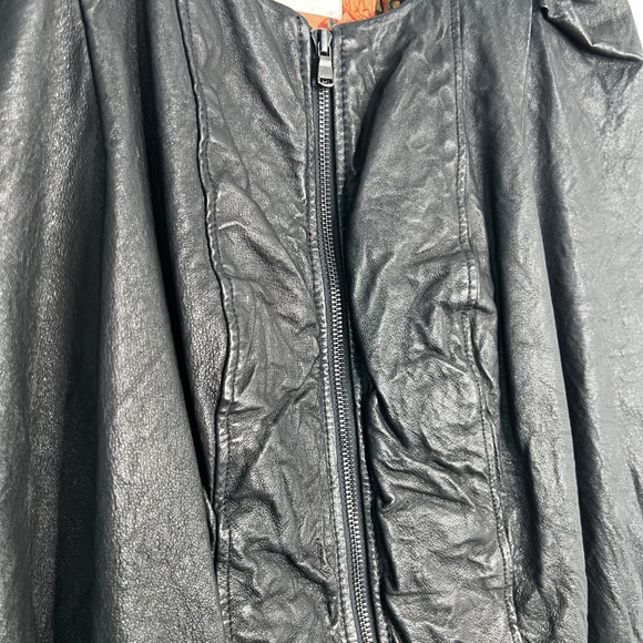 RACHEL by Rachel Roy,Size:M, Cropped Leather Jacket, Crinkled - Picture 6 of 14